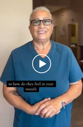 patient loves her new teeth and the confidence